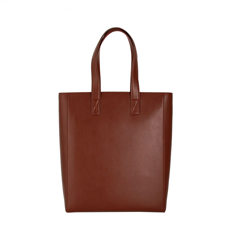 stylish genuine leather lady structured office tote bag